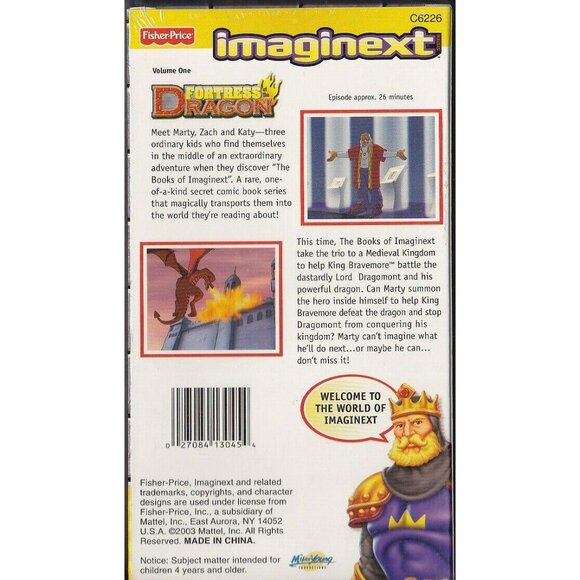 Fisher Price Fortress of the Dragon Imaginext VHS 2003 New Sealed Vintage Video - Picture 2 of 3